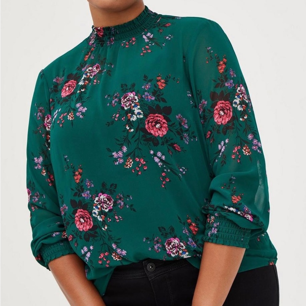 Torrid Mock Neck long sleeve blouse